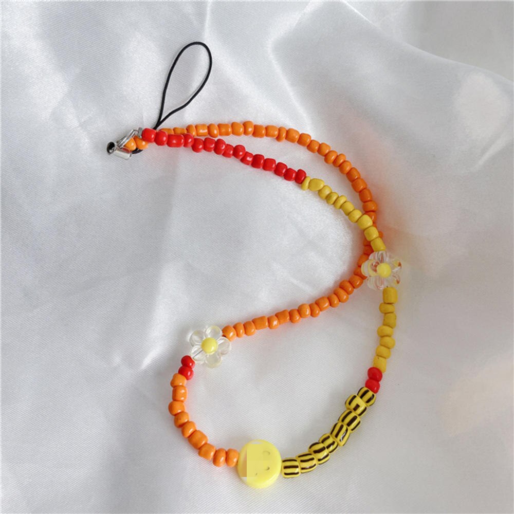 Trendy Kleurrijke Acryl Kralen Mobiele Telefoon Keten Voor Vrouwen Meisjes Gsm Riem Anti-Verloren Lanyard Opknoping Koord Sieraden