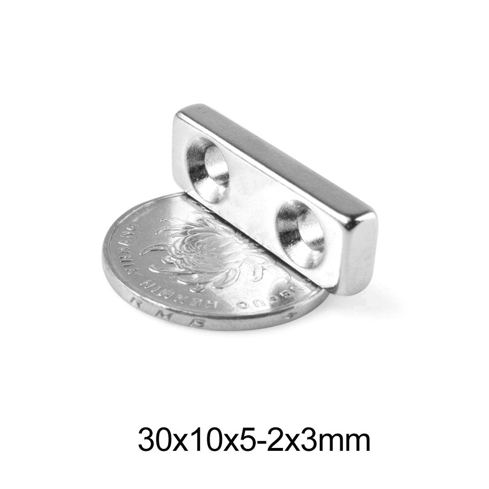 5 ~ 50 Stuks 30x10x5-3 Mm Sterke Vel Magneet Gat 3 Mm Blok Rechthoekige Neodymium Magneten 30*10*5 Mm Kleine N35 Magneet 30*10*5-3 Mm
