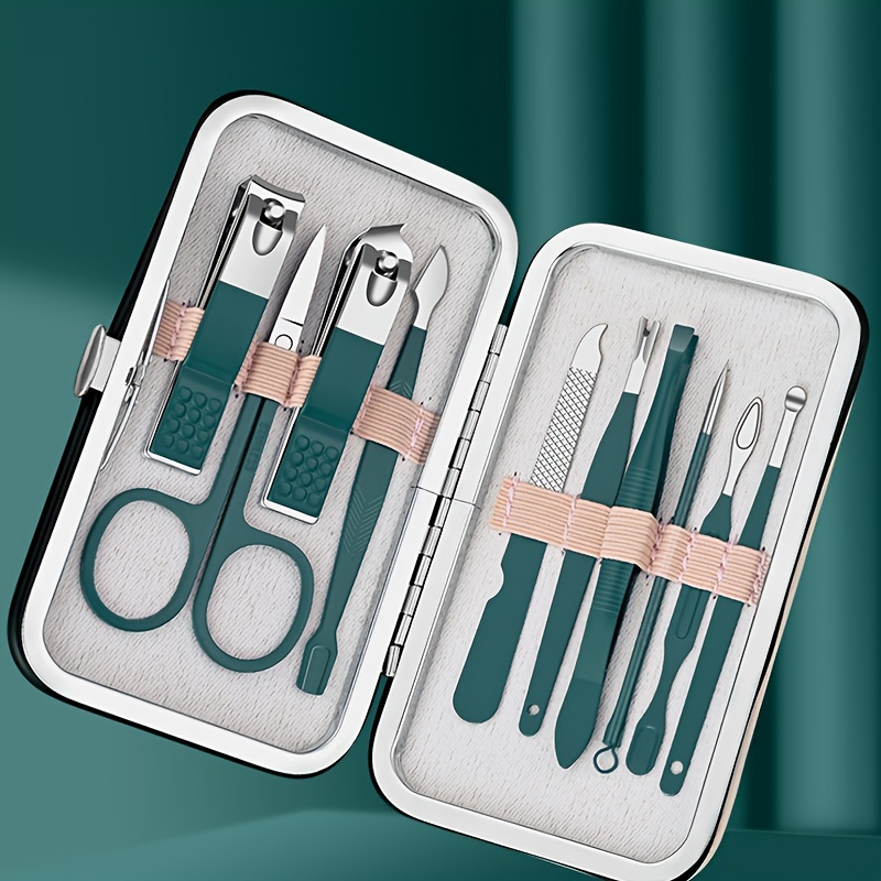 Manicure Set Nagelknipper Pedicure Kit Roestvrijstalen Manicure Kit, Professionele Verzorgingssets, Nagelverzorgingstools Met Reis Ca: WHITE