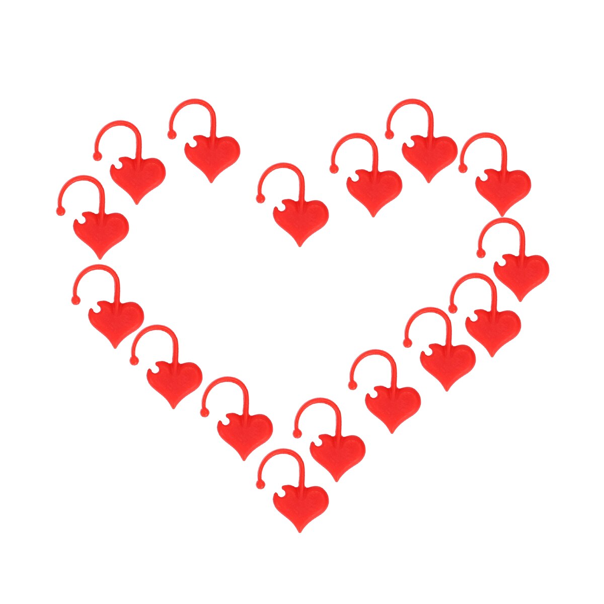 Heart Shaped Stitch Holders DIY Needle Arts Craft Plastic Knitting Crochet Locking Stitch Markers Sewing Tools