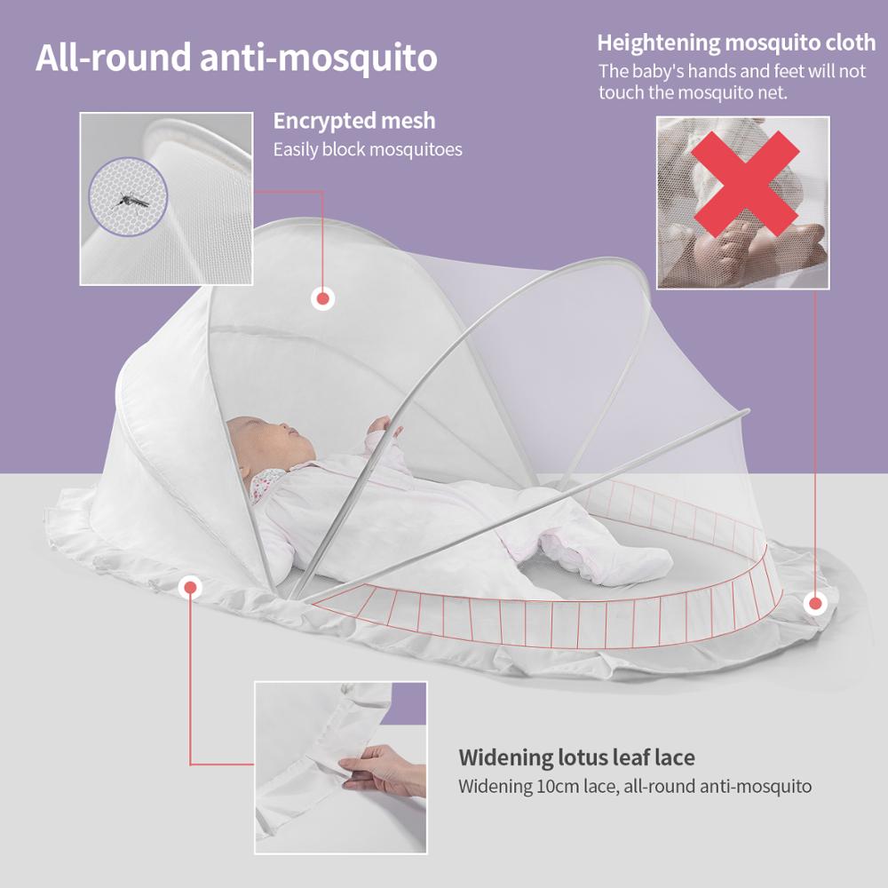 Sunveno Draagbare Mesh Klamboe Cover Opvouwbare Gebogen Muggen Netten Anti Mosquito Voor Baby Camping, Patio