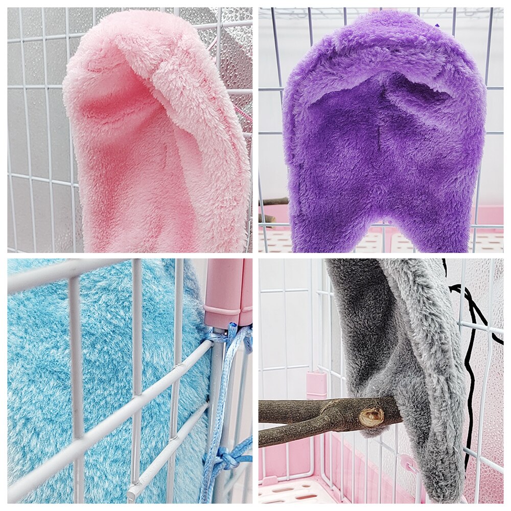 Mantón cálido de invierno para pájaros, manta para loros de esquina, Animal PEQUEÑO para mascotas, decoración de jaula para tienda de campaña colgante para periquitos, Cockatiel Lovebird