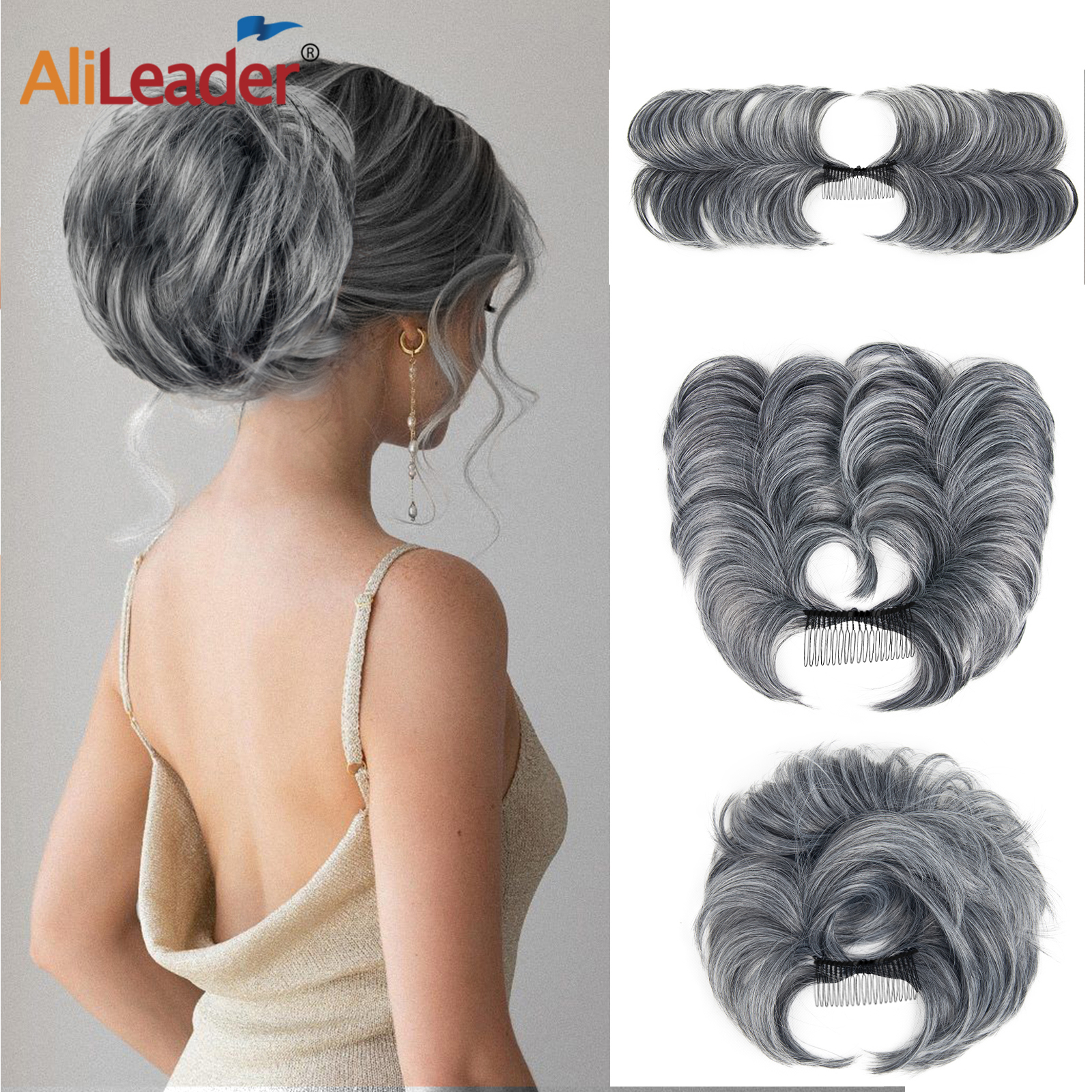 Postiche chignon décoiffé bon marché pour femme, peigne à clipser, court, droit, polyvalent, ébouriffé, facile