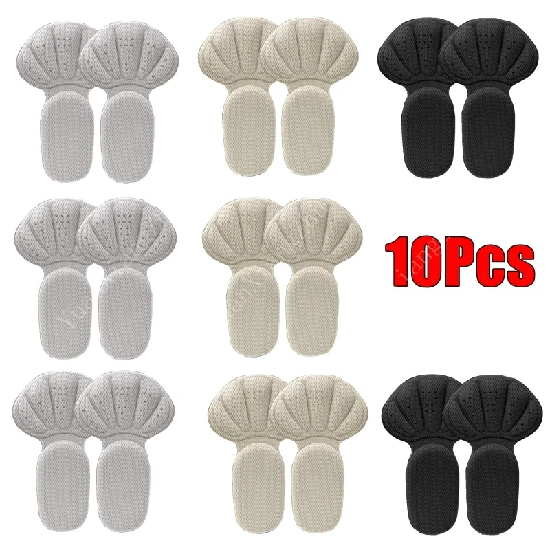 Pegatinas para el talón, zapatillas, Protector del talón, almohadillas para los pies, alivio del dolor, reductor de tamaño, plantillas antideslizantes para zapatos, almohadilla para el cuidado de los pies en forma de T, empuñaduras para el talón