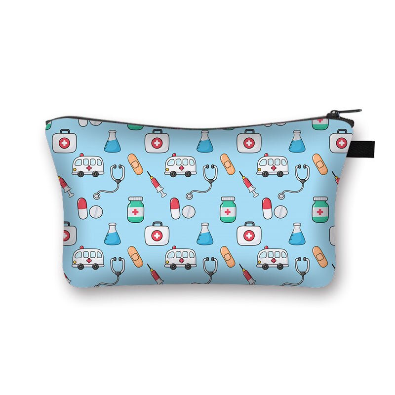 Engel in Weiß Krankenschwester Elektrokardiogramm Druck Damen machen-hoch Tasche Krankenschwester Mädchen Lagerung Tasche Kosmetik fallen: shzbblm33
