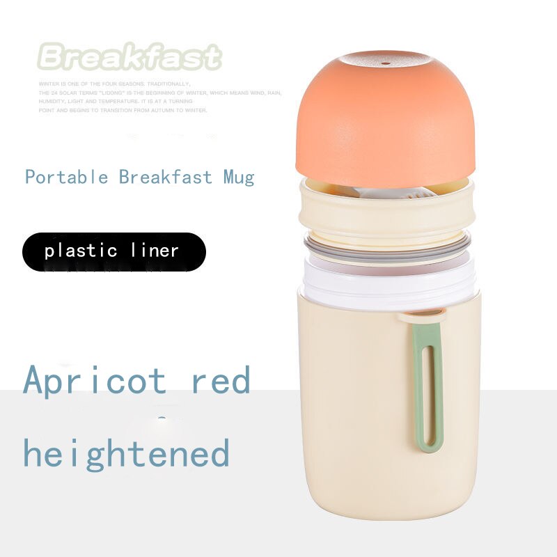 Boîte à déjeuner Thermos de 580ml, conteneurs de soupe alimentaire portables en acier inoxydable, flacons sous vide, boîte à déjeuner pour enfants: Apricot580-PPSticker