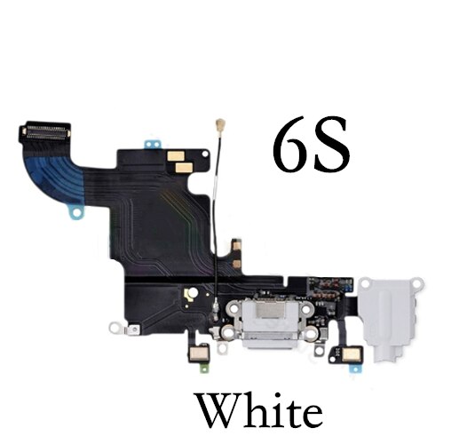 Applicable to iPhone 6 6s Plus 7 SE base tail plug cable, bottom USB charger microphone port base charging cable.: 6s White