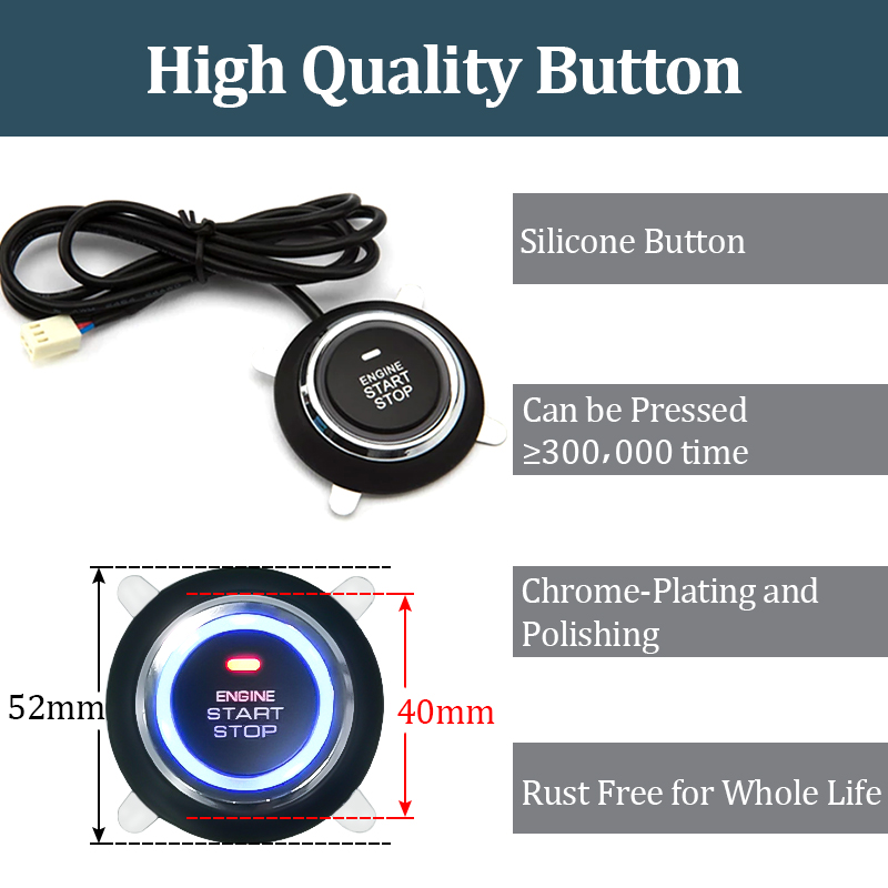 Hippcron Auto Alarm Afstandsbediening Auto Keyless Entry Motor Start Hoorbaar Alarm Systeem Push Button Remote Starter Stop Aut