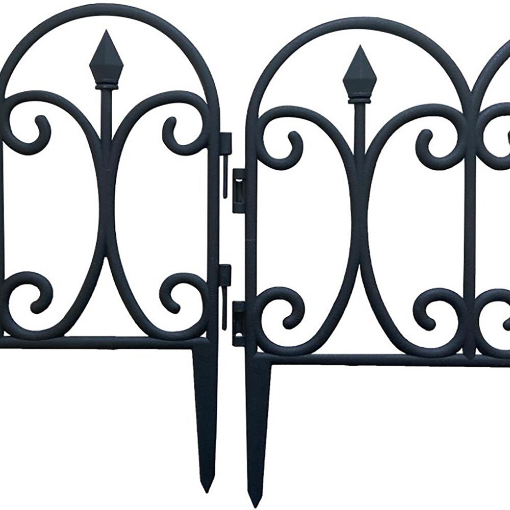 Valla de alambre plegable para jardín, valla decorativa para cama de flores, barrera para perros, borde alto para jardín, color negro, para Patio