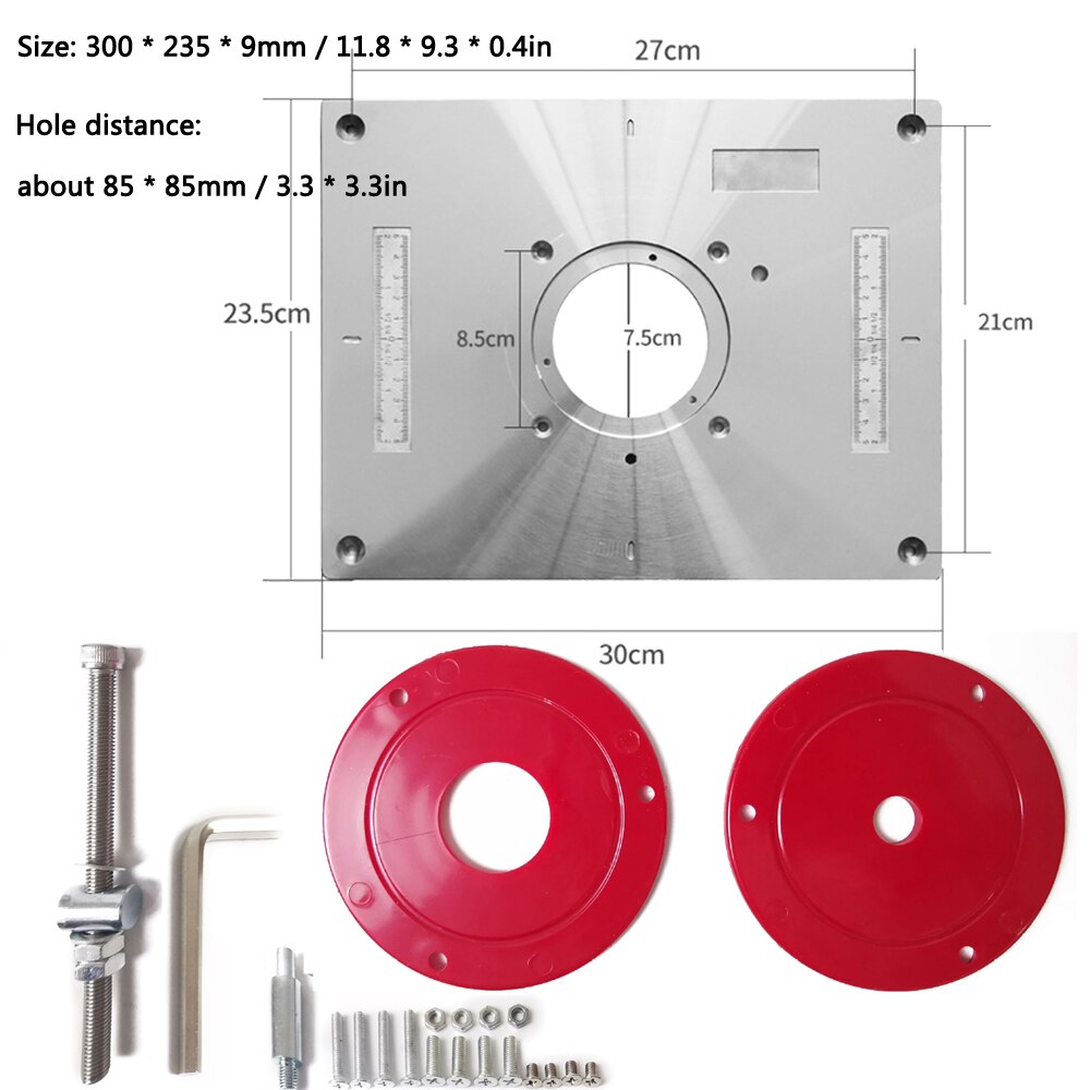 Aluminium Router Table Insert Plate Table For Woodworking Benches Router Plate Wood Tools Milling Trimming Machine: type1