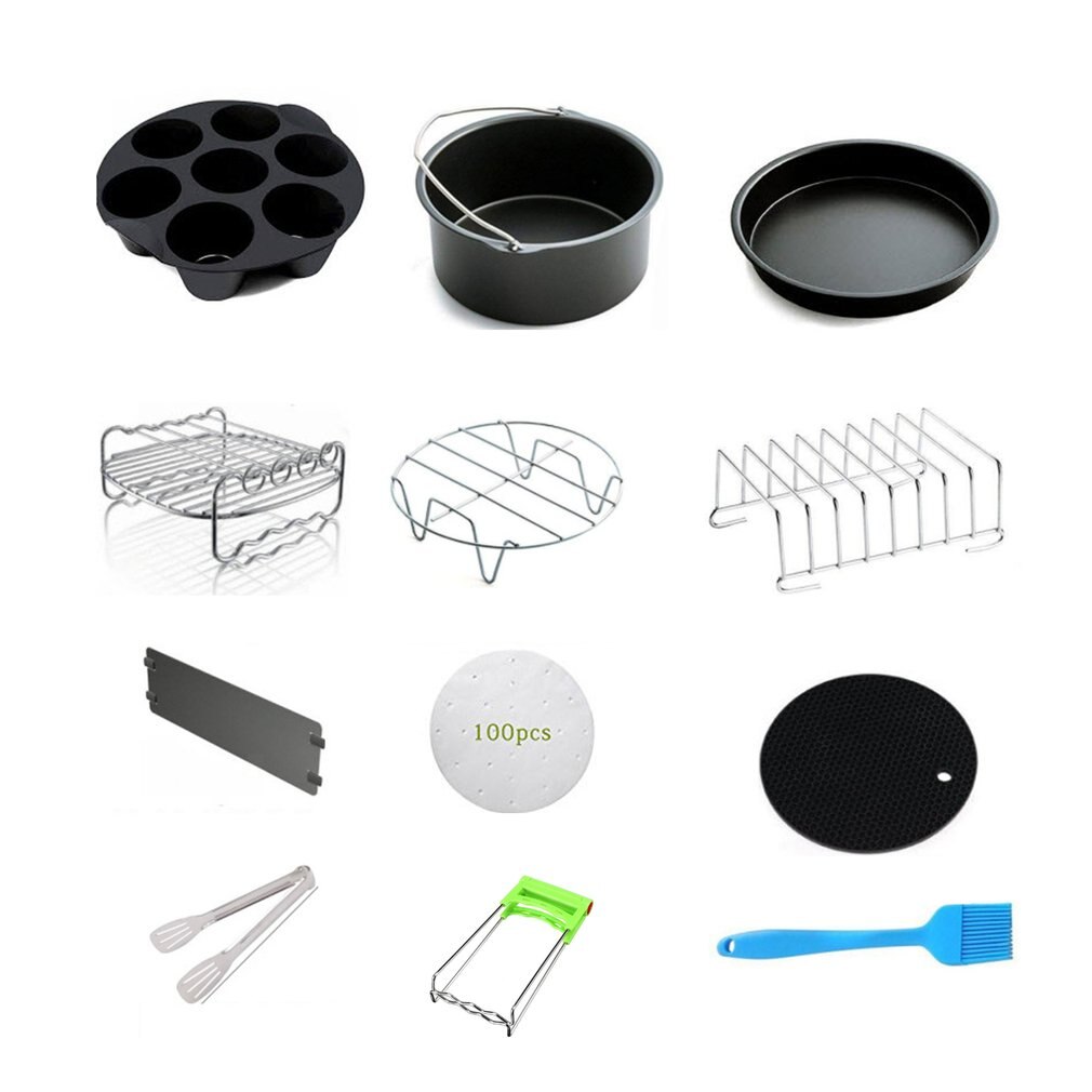 Air Fryer Accessories Anti Scald Metal Bracket Silicone Pad Heat-resistant Kitchen Clamps Air Fryer Part