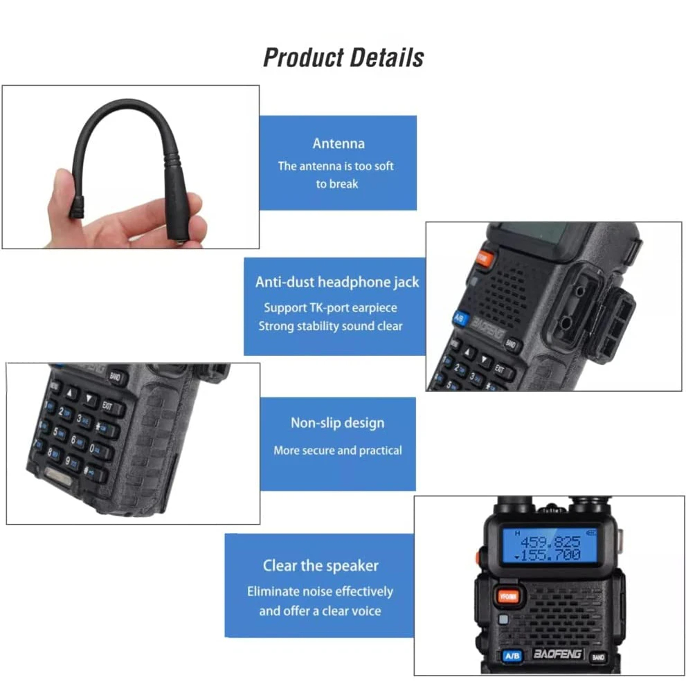 Baofeng uv 5r walkie talkie 5w 8w de alta potência banda dupla presunto rádio em dois sentidos vhf uhf rádio fm transceptor portátil caça 16km