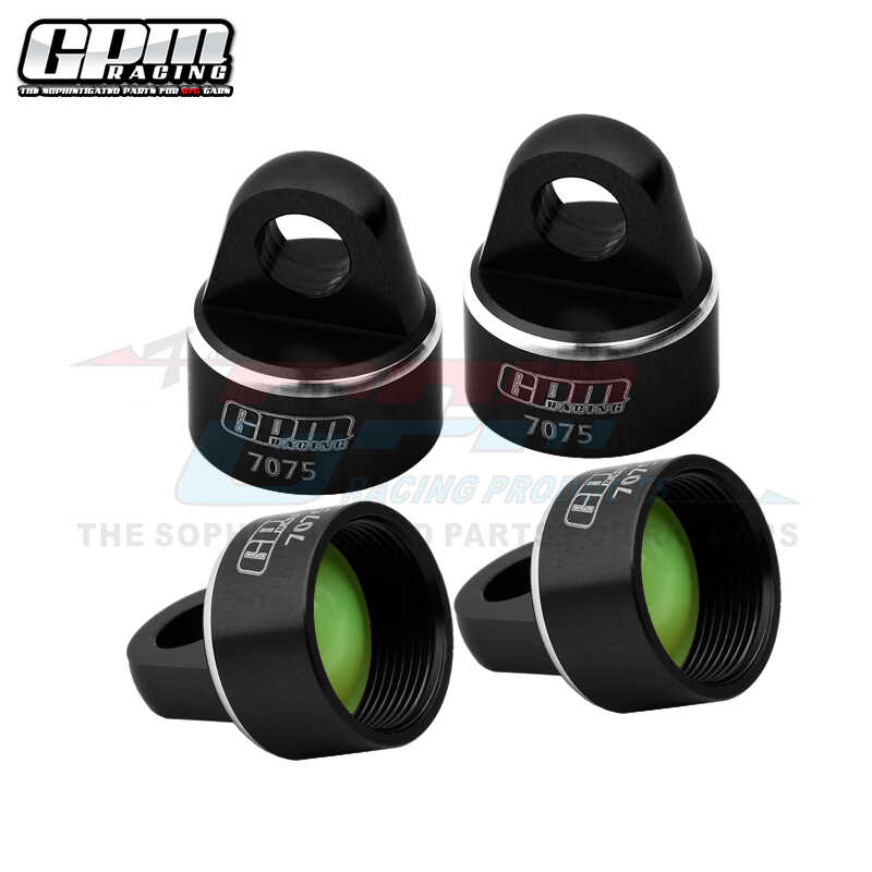 Cubierta de amortiguador GPM TRAXXAS 1/8 4WD SLEDGE aleación de aluminio 7075 (juego completo): Negro