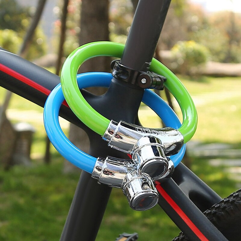 -Bicycle Lock Ring Lock Anti-Theft Cable Lock Mountain Road Bike Portable Mini Bicycle Lock Ring Lock Riding
