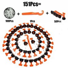 151pcs Tile Leveling System Wall Floor Tile Leveler Spacers With Wrench Tile Laying Flat Ceramic Floor Wall Construction Tools