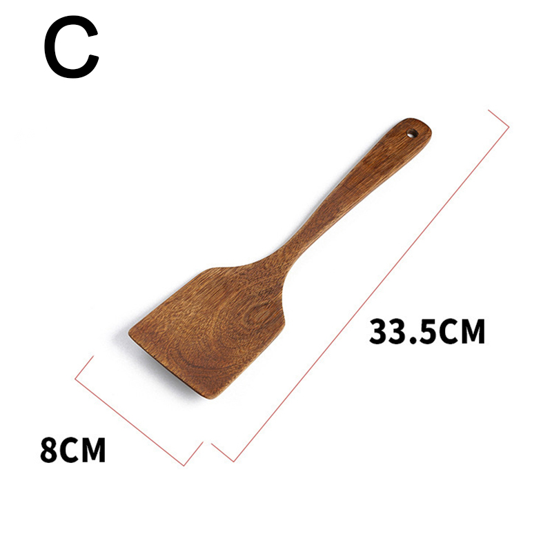 Duurzaam Eco-vriendelijke Houten Spatel Hittebestendige Non-stick Natuurlijke Houten Koken Lepel Rijst Scoop Keuken Kookgerei: C