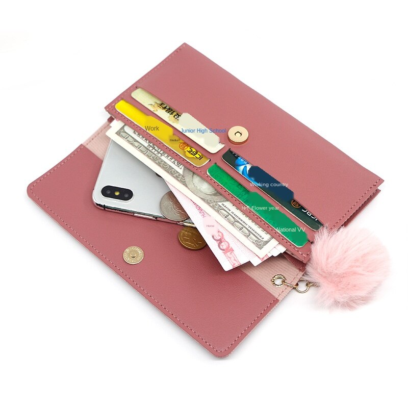 Korean Style Women's Long Style Wit Zipper Wallet Simple Dark Plaid Clutch Women's Long Bag Wallet Wallet Coin Purse