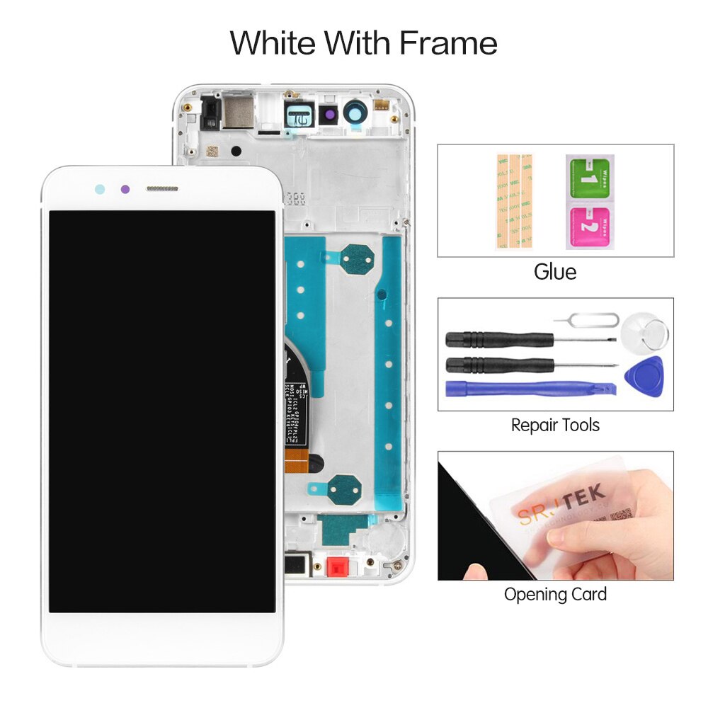 5.2 "ORIGINALE Per HUAWEI P10 Lite LCD Display Touch con Telaio di Montaggio per P10 Lite Schermo LCD WAS-LX1 WAS-LX1A WAS-LX2 WAS-LX3: White with frame