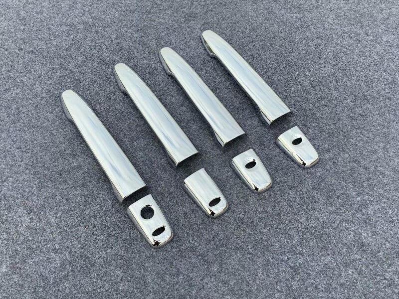 For Mitsubishi Delica D:5 Car Accessories ABS Chrome Door Handle Cover With Smart Key Hole Catch Cap Trim Molding