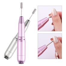 Máquina de clavos eléctrica con carga USB de 5 tamaños de 20000 RPM, taladros para quitar esmalte, pedicura, 6 uds, archivo enarenado de uñas, bandas para arte de uñas