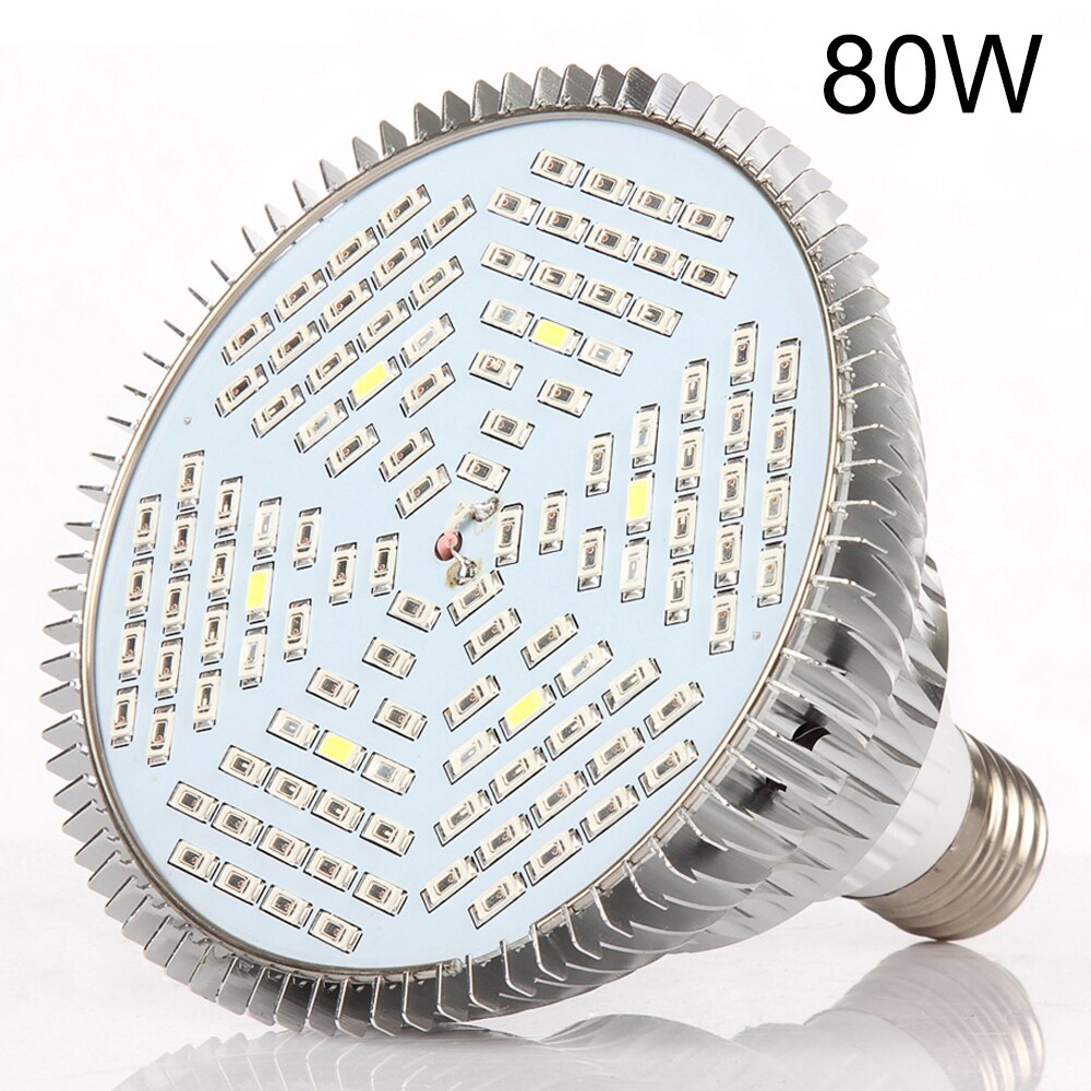 Luces Led de espectro completo 8W-80W E26/27 lámparas Led de cultivo bombillas para invernadero AC85-265V de jardín interior: 80W 120LEDs