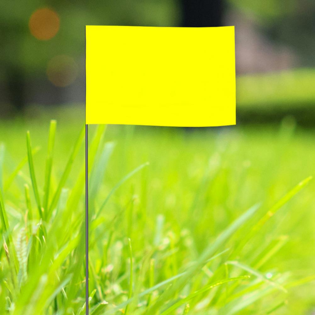100 Pcs 14*10cm Marking Flags Colorful Lawn Flag Markers Waterproof Non-Fading PVC Landscape Flags Landscape Sprinkler Flags