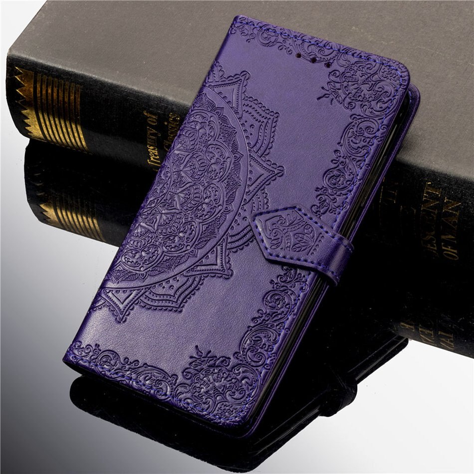 Voor Vivo Y20 Flip Wallet Leather Case Voor Vivo Y20 Case Voor Vivo Y20 Achterkant Kaartsleuf Telefoon Gevallen: Purple