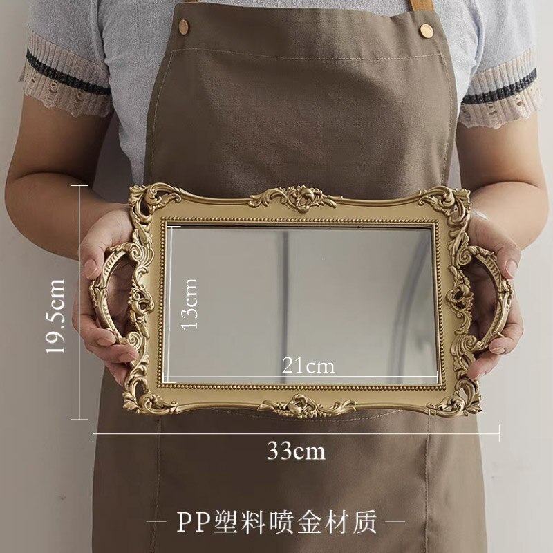 European Style Cake Stand Metal Dessert Wedding Fruit Candy Snack Cake Display Stand Afternoon Tea Plateau Tableware DG50TD: 33x19.5cm golden