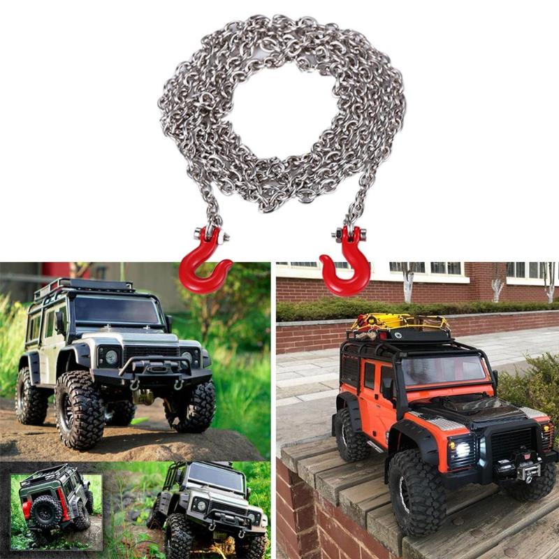 Universal- RC Raupe dauerhaft Schlepptau Kette Haken + Schäkel einstellen Schlag Farbe Abschleppen Kette mit Haken Abschleppen Schäkel einstellen Auto teile Zubehör