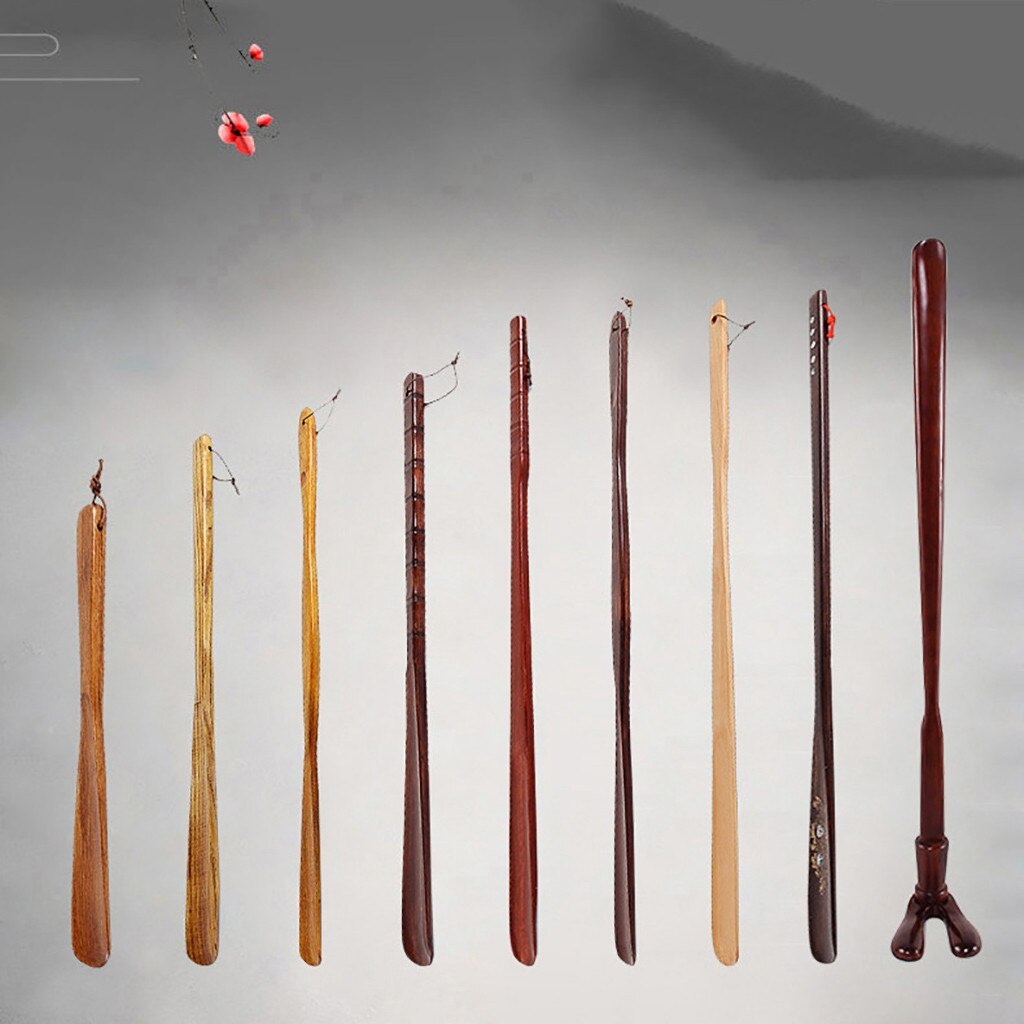 Wood Shoe Horn Lazy Unisex Wear Shoe Horn Profession Convenient Helper Shoehorn Shoe Easy On And Off Shoe Sturdy Slip Aid 1PC