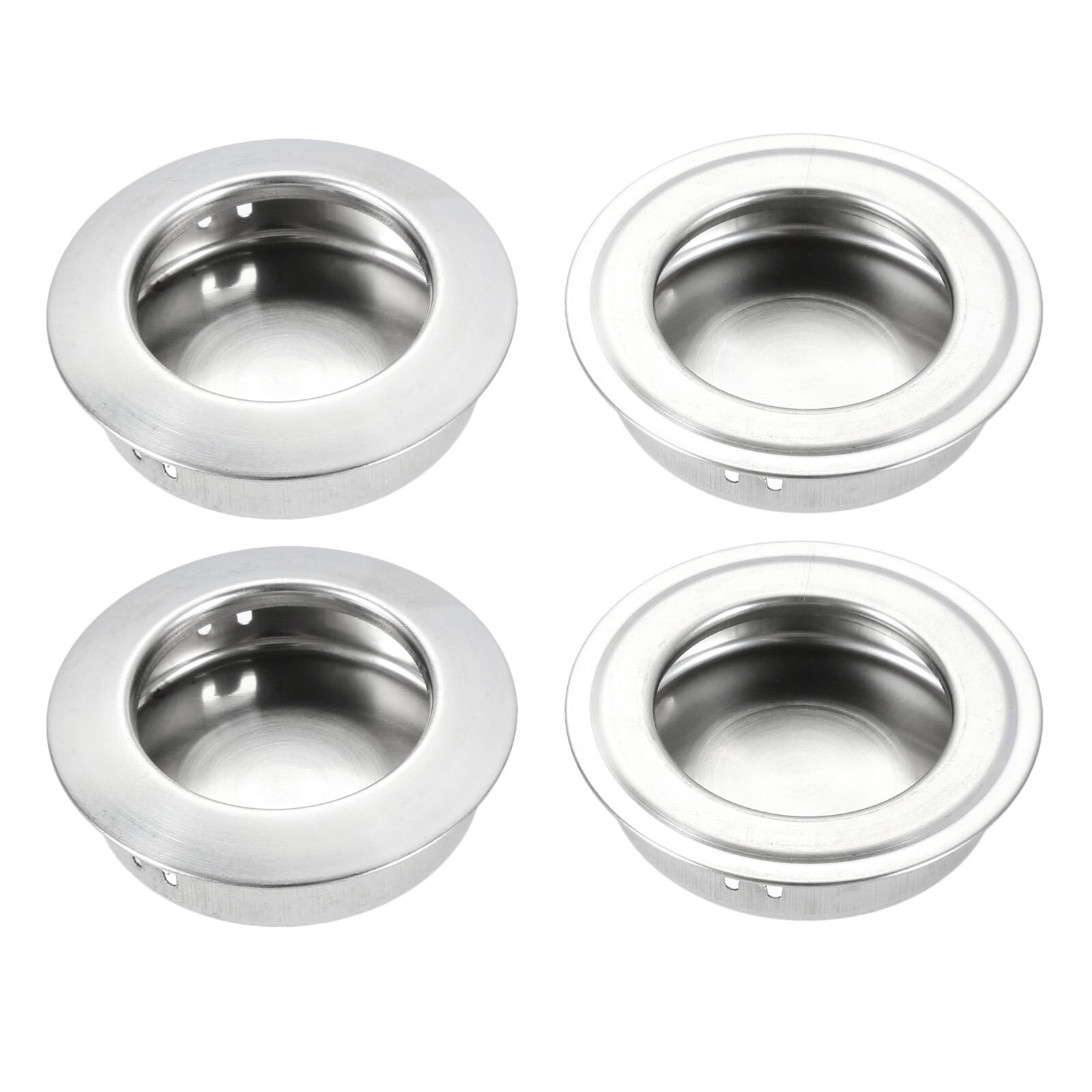 DRELD 5Pcs Stainless Steel Flat Furniture Handles Recessed Flush Pulls Finger Insert Sliding Door Drawer Handles Cabinet Pulls