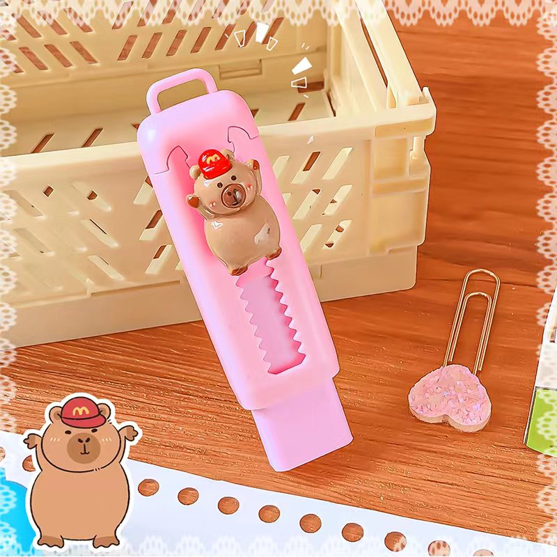 Kawaii papeterie esthétique papeterie fournitures de bureau articles scolaires pour enfants gomme mignon Capybara gomme drôle caoutchouc: Gris clair