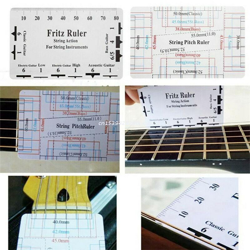 Guitar Tool Kit Repairing Maintenance Tools String Organizer String Action Ruler Gauge Measuring Tool Hex Wrench Set