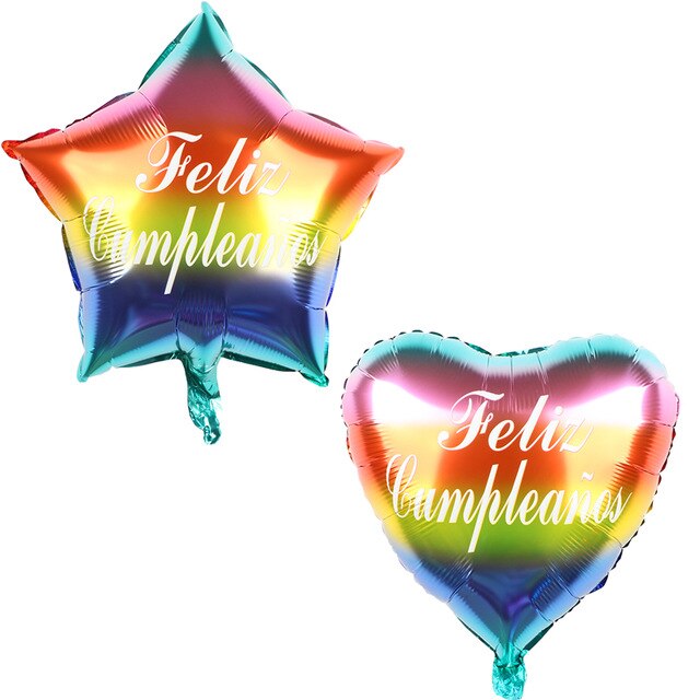 10 stk 18 tommer rund form feliz cumpleanos spansk tillykke med fødselsdagen indretning mylar folie helium balloner globos baloes luftkugler: Rubin