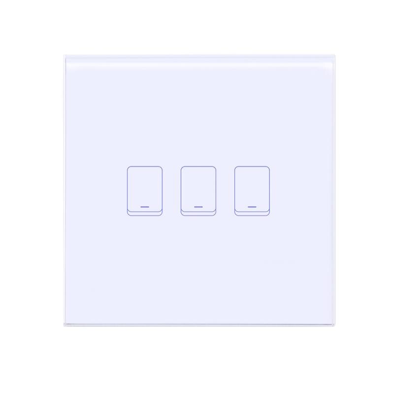 Graffiti Smart Switch Home Alexa Speaker Voice Control WiFi Remote Control Wall Touch Panel Switch EU Plug 1 2 3 Gang Home Light: F