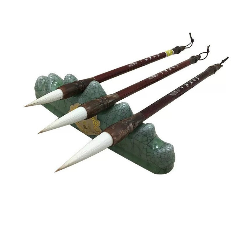 Chinese Kalligrafie Borstel Caligrafia Retro Wezel &amp; Wollen Haar Kalligrafie Borstels Schilderen Reguliere Script Schrijven Borstel