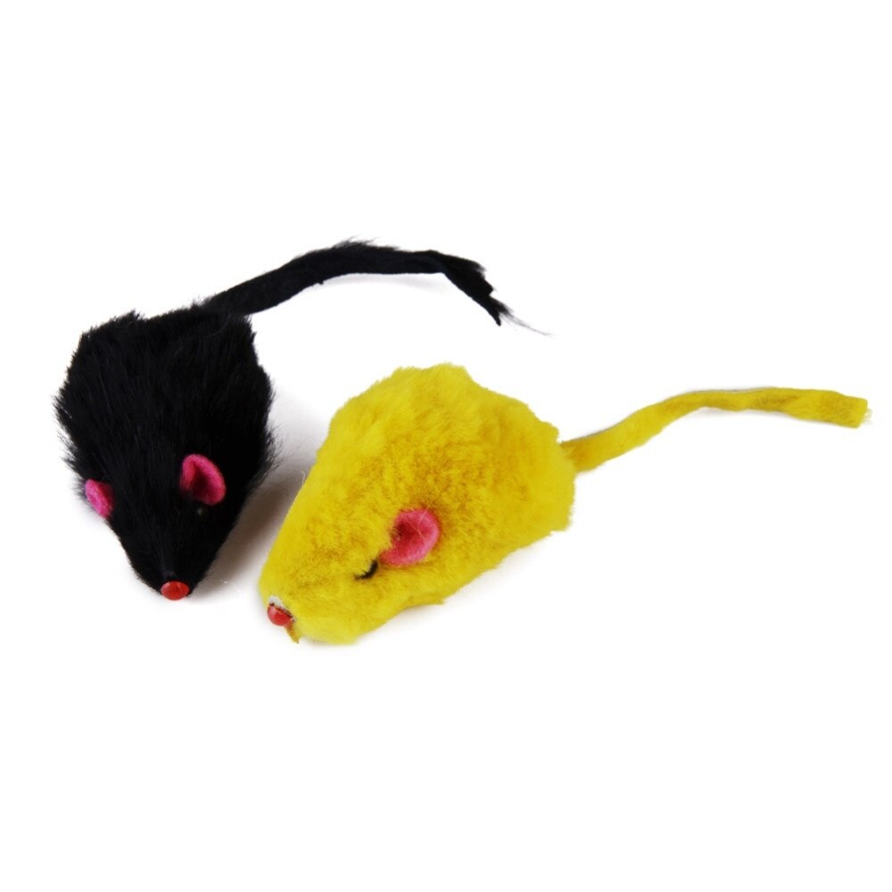 Willekeurige 4.5 Cm Creatieve Huisdier Speelgoed Kleurrijke Interactieve Konijnenbont Valse Muis Huisdier Kat Speelgoed Mini Grappige Spelen Speelgoed katten Kitten