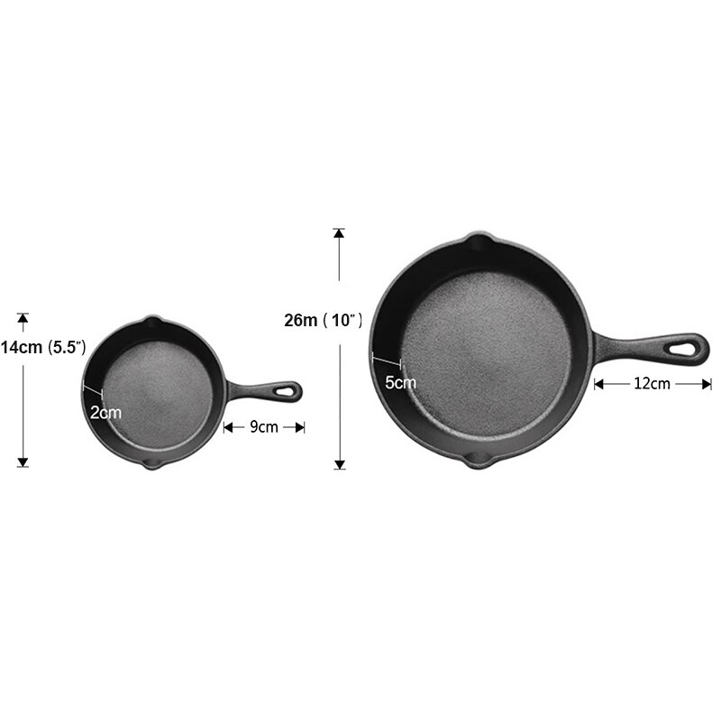 Gietijzeren koekenpan met antiaanbaklaag, koekenpan voor gas-inductiekookplaat, eierpannenkoekenpan, keukengereedschap, kookgerei