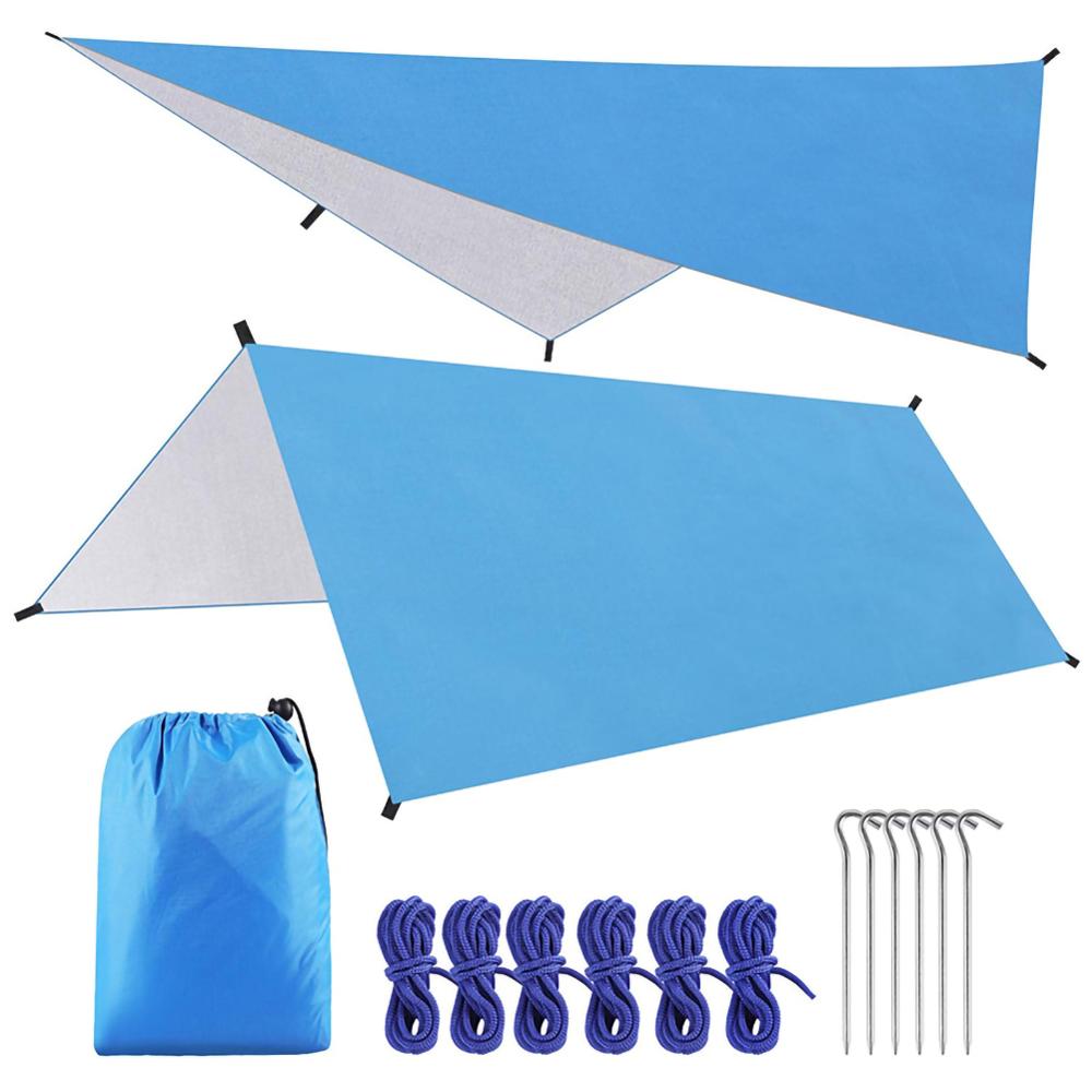 Waterproof Sun Shelter Ultralight Sunshade Canvas Canopy Cover Outdoor Canopy Garden Anti UV Awnings Beach Tent canopy: Blue