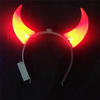 LED Lustige Teufel Horn Leuchten Stirnband Blinkende Haar Reifen Kopfbedeckung Halloween Weihnachten Neujahr Party Dekor Haar Zubehör: Lavendel