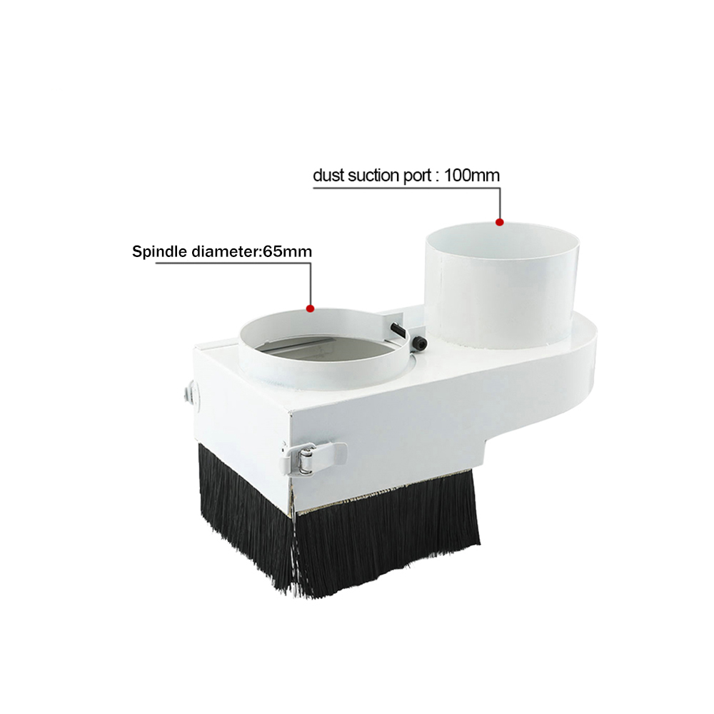 Cnc-kaiverruskoneen tarvikkeet karaharja pölytiivis harja 52mm 65mm 80mm pölynimuri 500w karalle 3d tulostin: Valkoinen 65mm