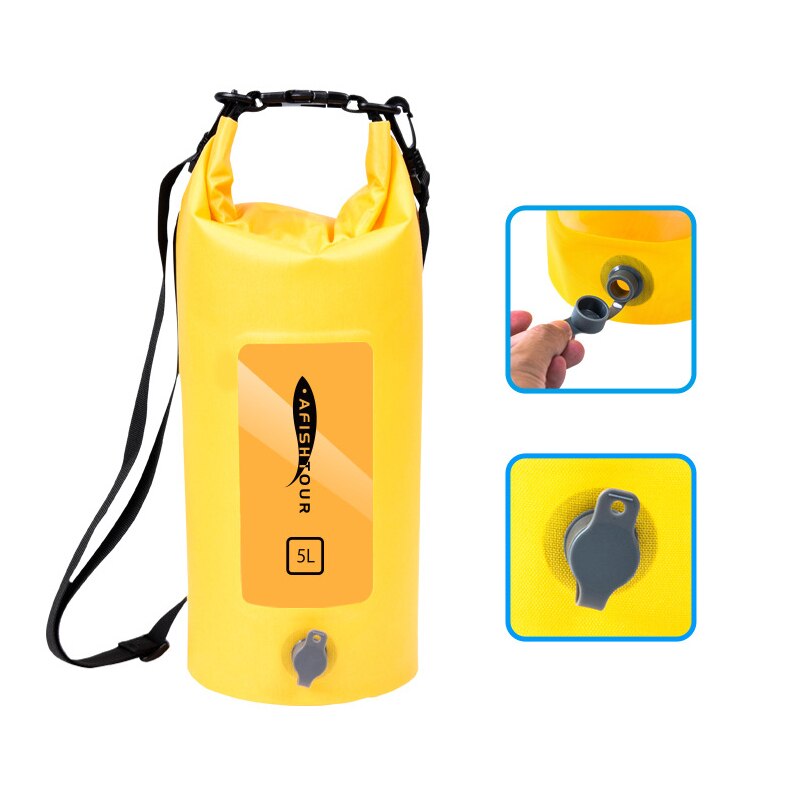 Mochila seca impermeable de 5L, bolsa flotante de agua, saco de rodillo superior, piscina, Rafting, Kayak, río, senderismo, Canoing, navegación