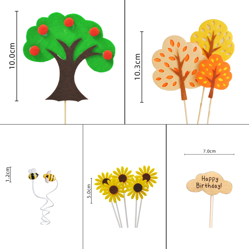 Boerderij Cake Topper Dier Koe Paard Cartoon Verjaardagsfeestje Baby Decoratie Kinderen Zonnebloem Serie Gelukkig Douche Bakken Taart: 17 Suit