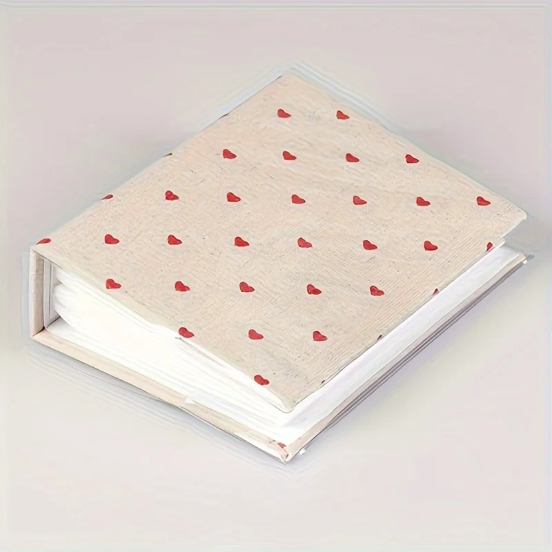 Álbum de fotos de 6 pulgadas con 100 hojas, capacidad de momentos memorables, libro de recuerdos tipo inserción de amor rojo, libro de recuerdos de recuerdo