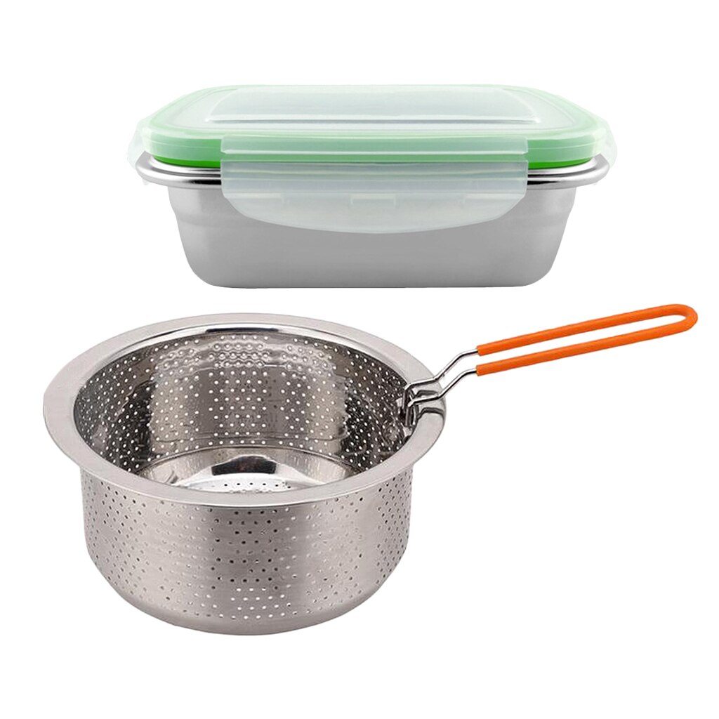 Stainless Steel Material Steamed Rice Cooker Vegetable steamer basket for Steaming Food+ Storage Box 1800ml