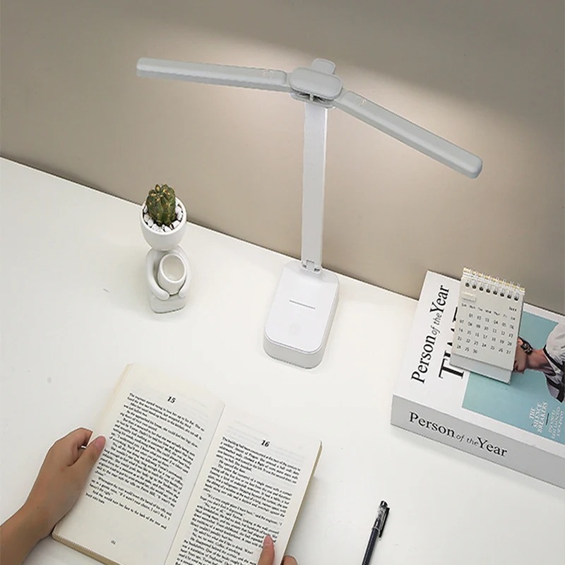 LED-bureaulamp USB oplaadbare tafellamp 3-niveaus dimbaar Touch bureauverlichting Oogbescherming Opvouwbaar voor slaapkamer Bureaulamp