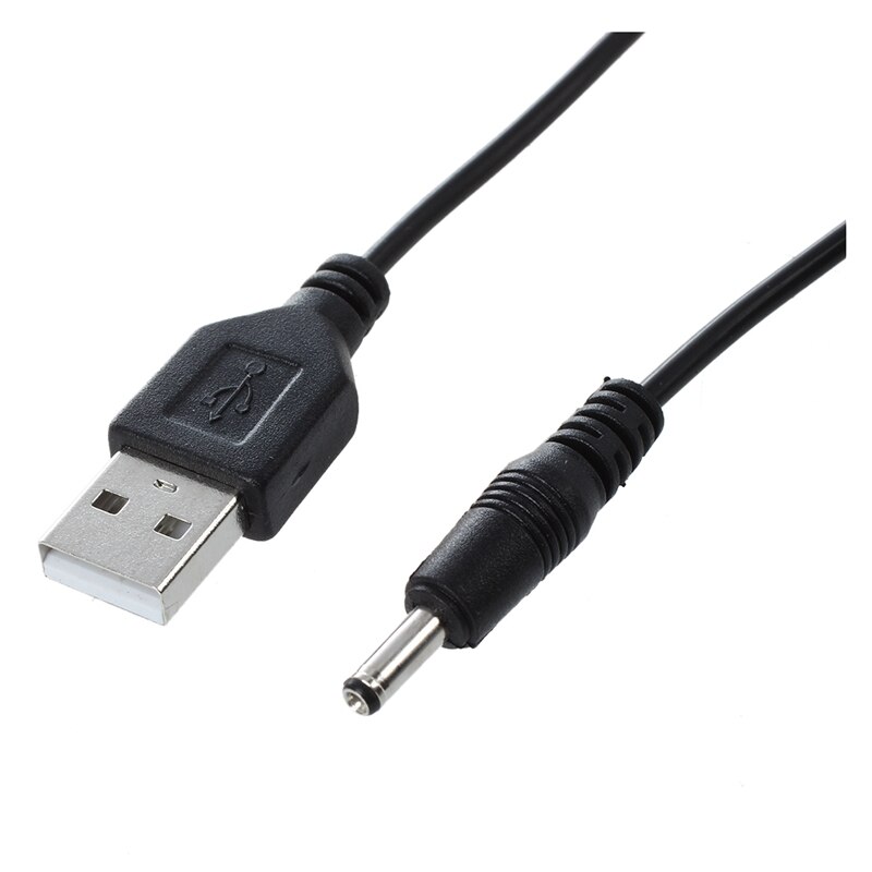3.5mm x 1.3mm Black USB Cable Lead Charger Cord Power Supply