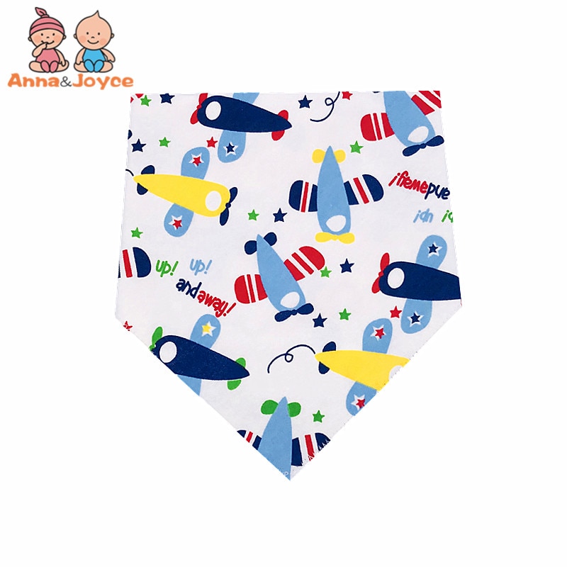 Babero de algodón con estampado de dibujos animados para niños y niñas, bufanda triangular para niños, babero impermeable, 5 uds. Por lote