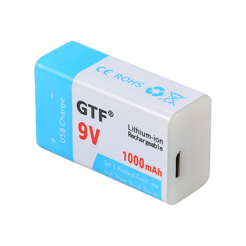 USB Charging 9V 500mAh Li-ion Battery USB Rechargeable battery 9v 1000mah for Multimeter Microphone Toy Remote Control KTV Use: 1PC 1000MAH