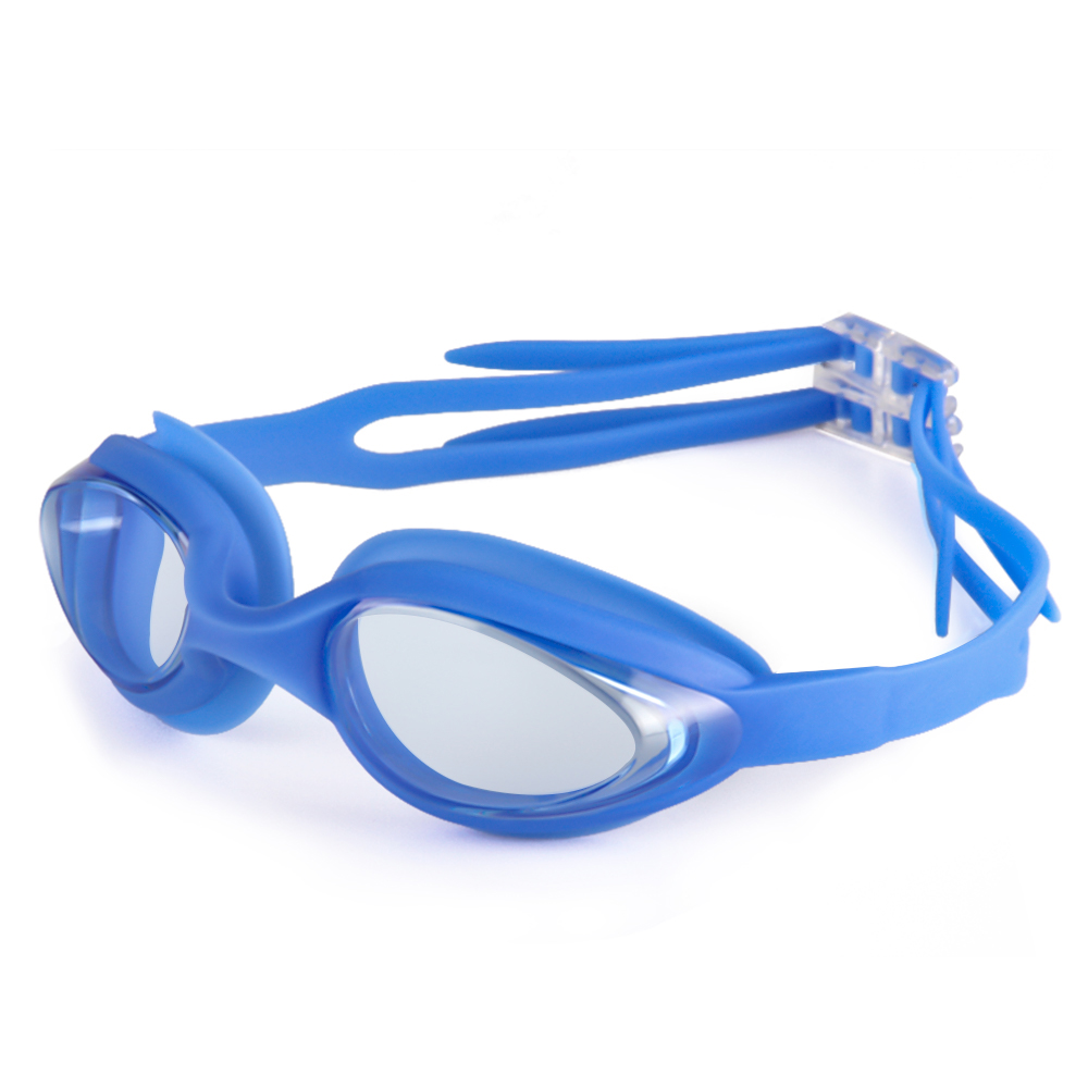 Zwembril Cap Volwassen HD Anti-condens Zwembril Set Waterdichte siliconen zwembril Anti-UV zwembril: Zilver